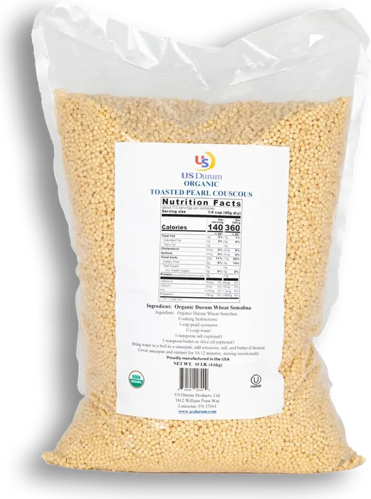 US Durum product bag with a private-label branding panel